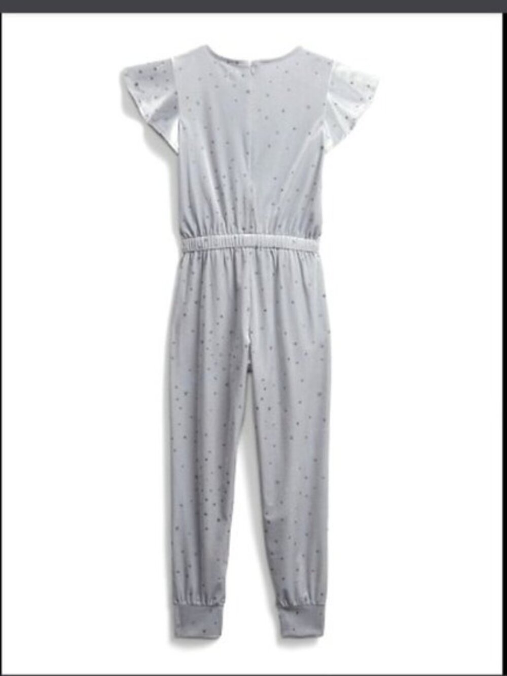 Gap Kids Sparkly Silver Velvet & Glittery Stars Jogger Jumpsuit Romper XL